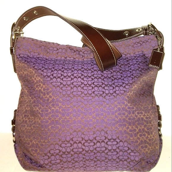 MUST SEE☆Brand New☆COACH 4CM Signature Purple Convertible Duffle Crossbody☆HTF … - Picture 1 of 16
